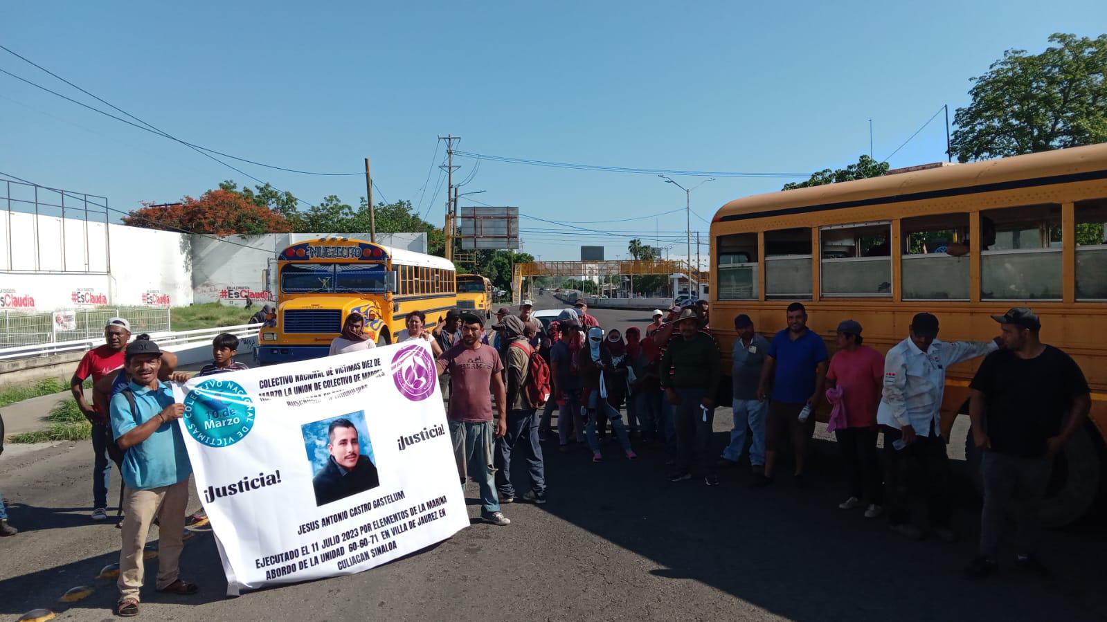 $!Protestan por desapariciones forzadas y colapsan avenidas en Culiacán