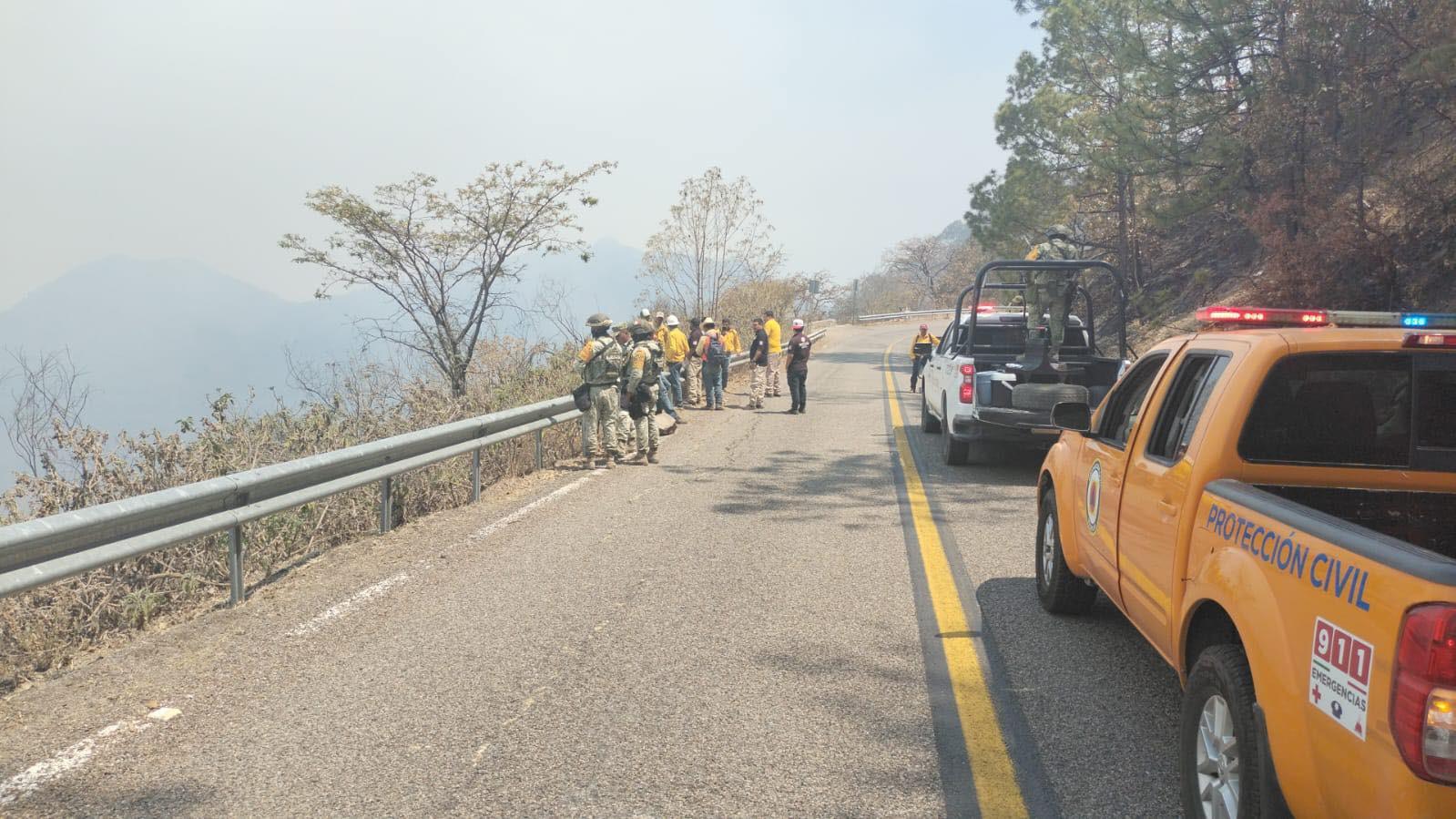 $!Combaten incendio forestal en la sierra de Concordia tras llamado ciudadano