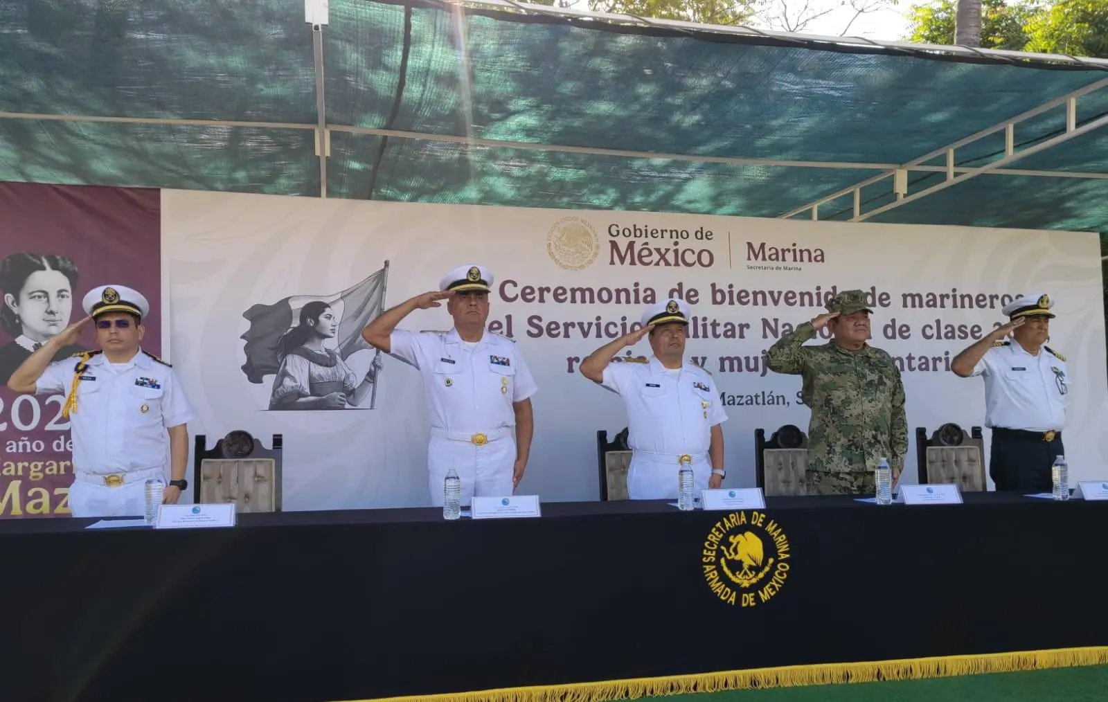 $!Armada de México da bienvenida a nuevos elementos del Servicio Militar en Mazatlán