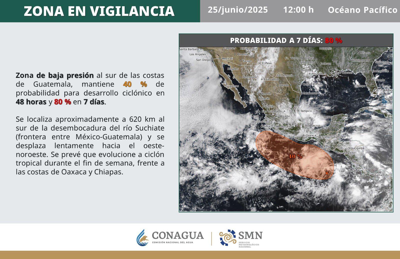 $!Prevalece pronóstico de lluvias puntuales fuertes por monzón y temperaturas superiores a 40 grados para Sinaloa