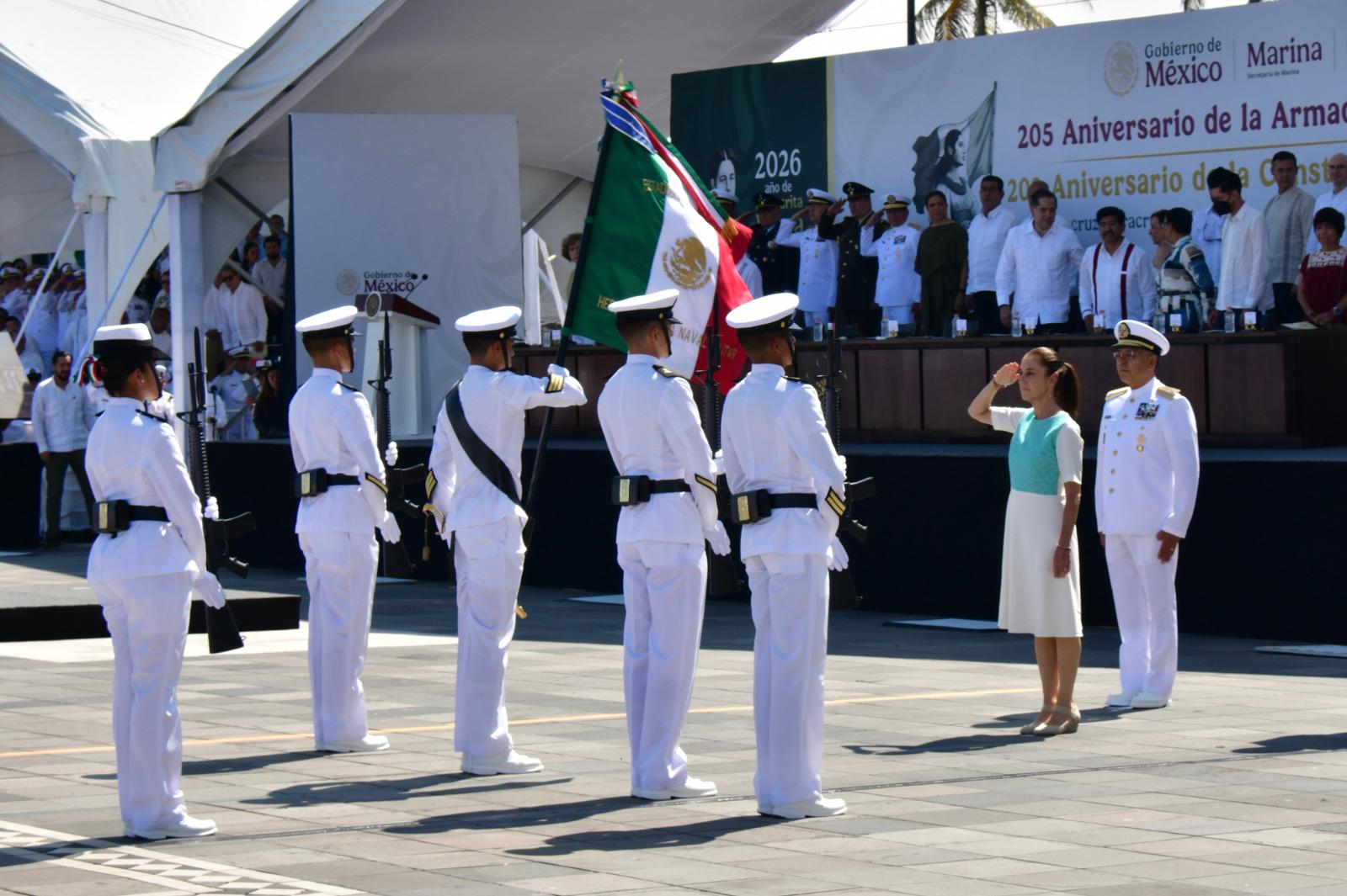 $!Conmemoran 205 años del nacimiento de la Armada de México