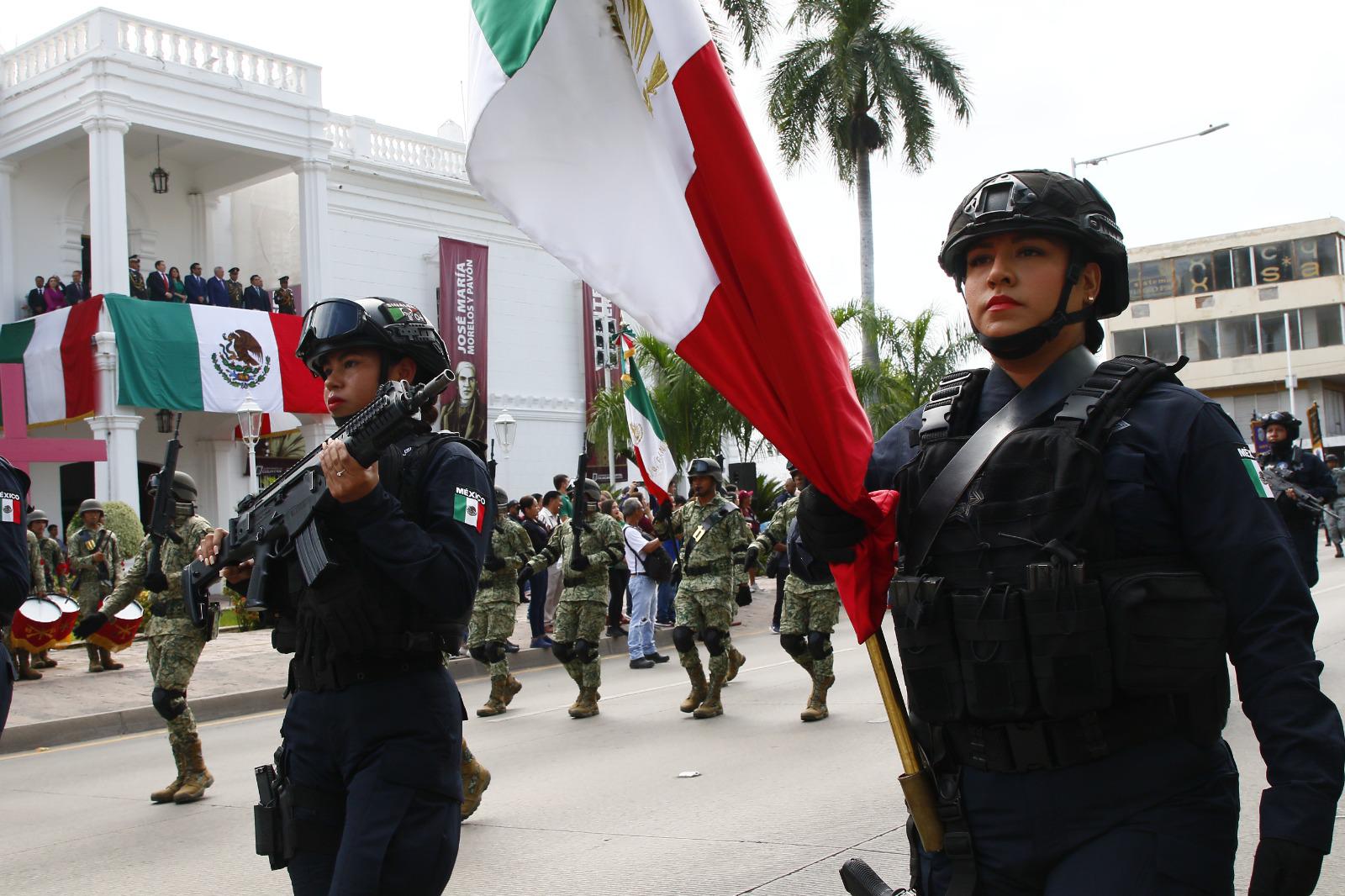 $!Realizan desfile militar en Culiacán por la Independencia de México
