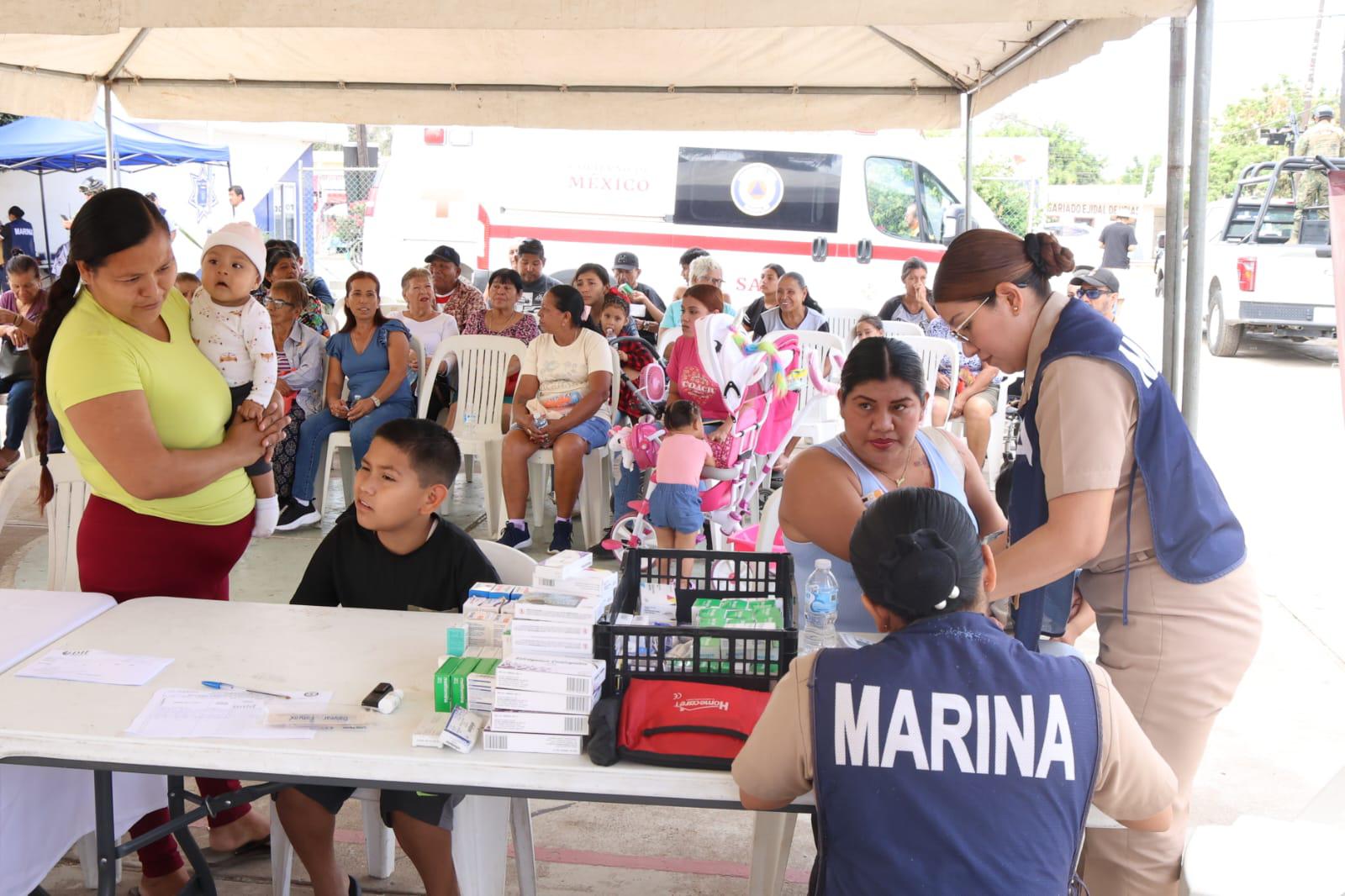 $!Secretaría de Marina lleva jornada de atención médica de primer contacto a Urías