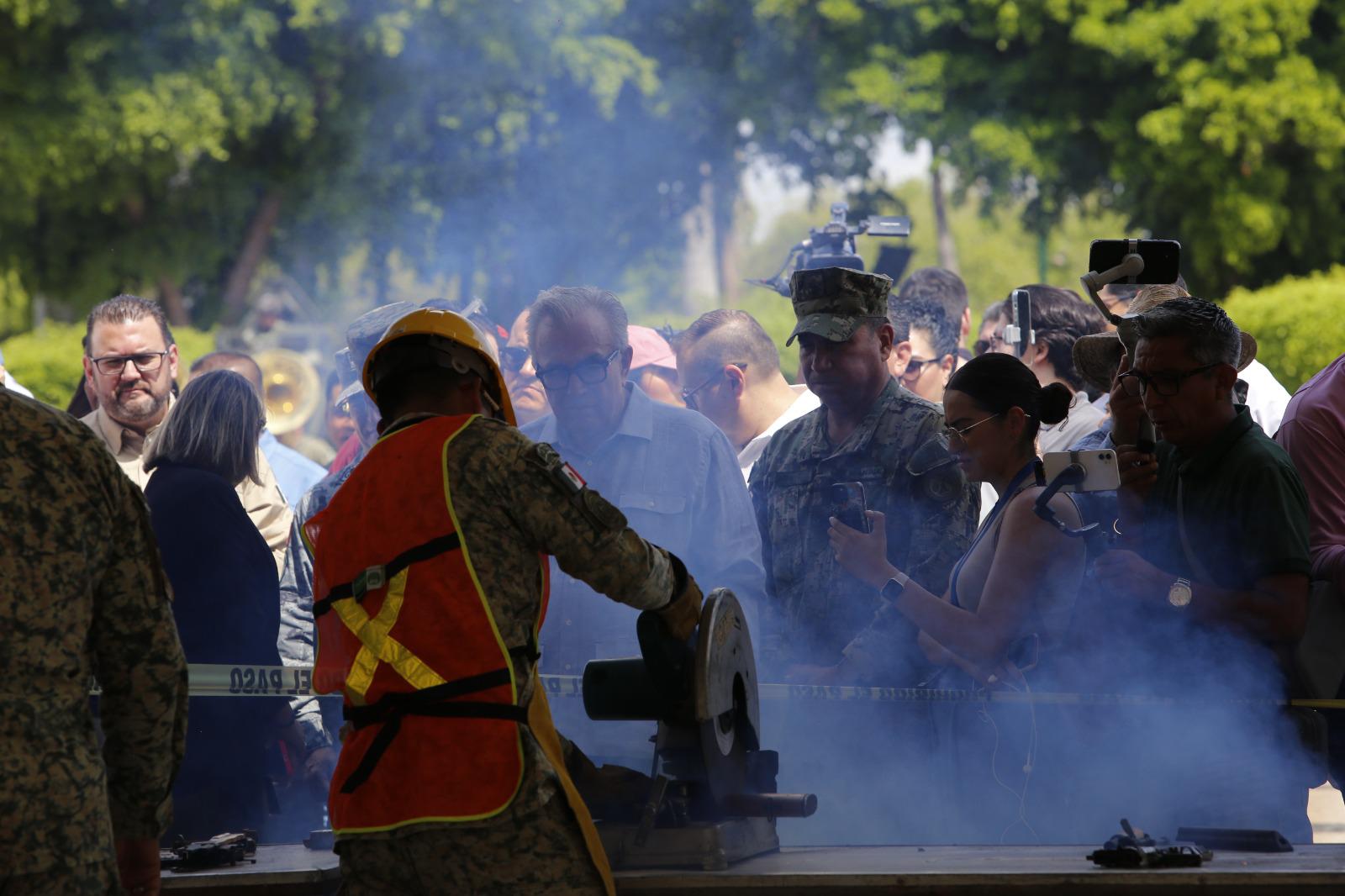 $!En Sinaloa conmemoran Día Internacional de la Destrucción de Armas de Fuego