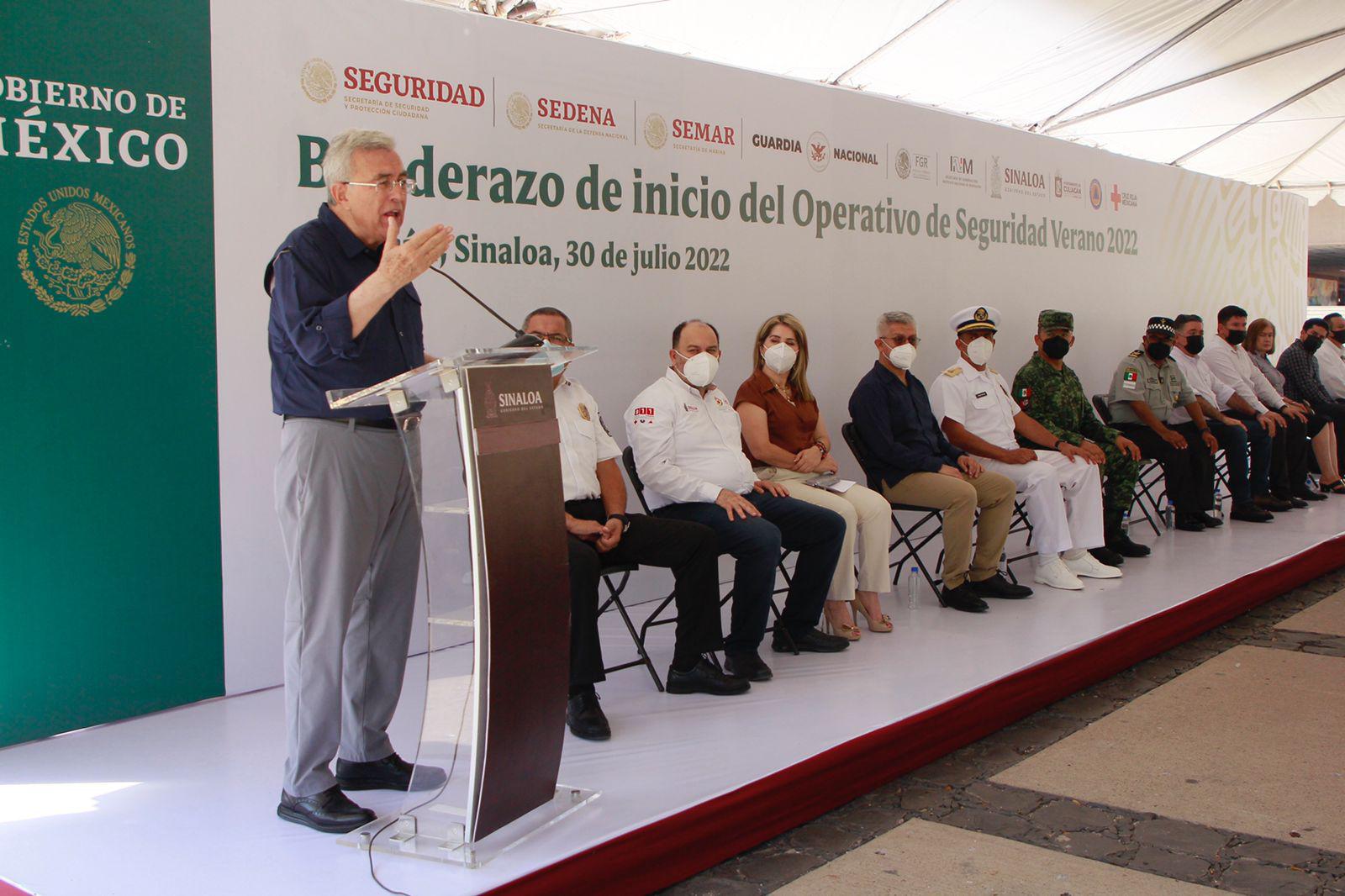 $!Dan banderazo al Operativo de Seguridad Verano 2022 en Sinaloa