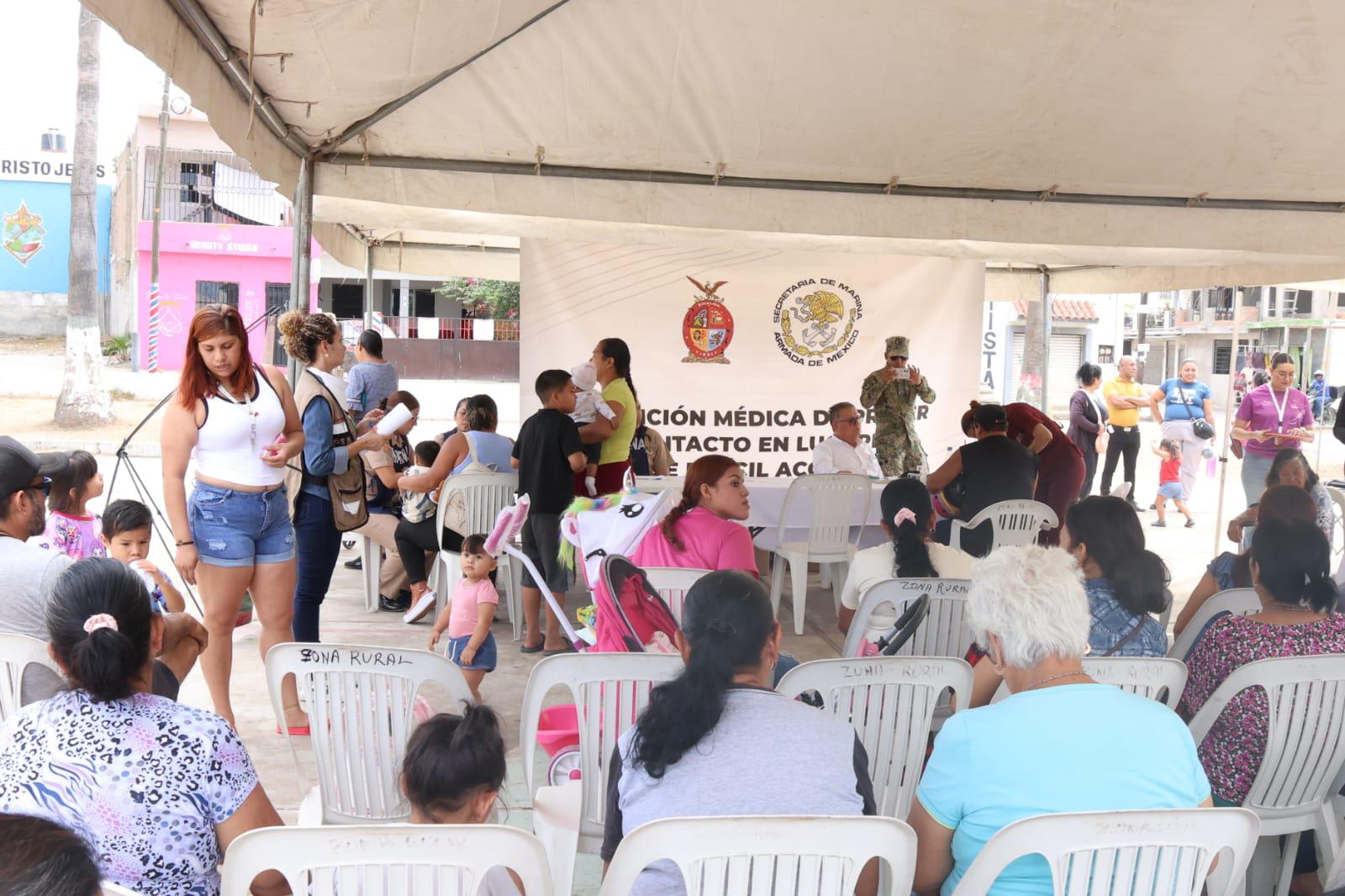 $!Secretaría de Marina lleva jornada de atención médica de primer contacto a Urías