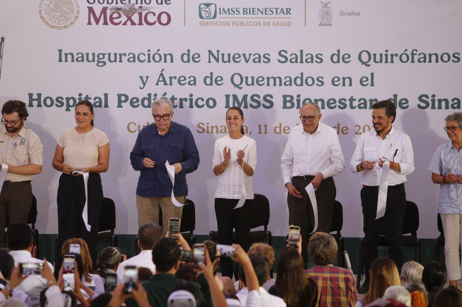 $!Sheinbaum inaugura nuevas áreas médicas del Hospital Pediátrico de Sinaloa