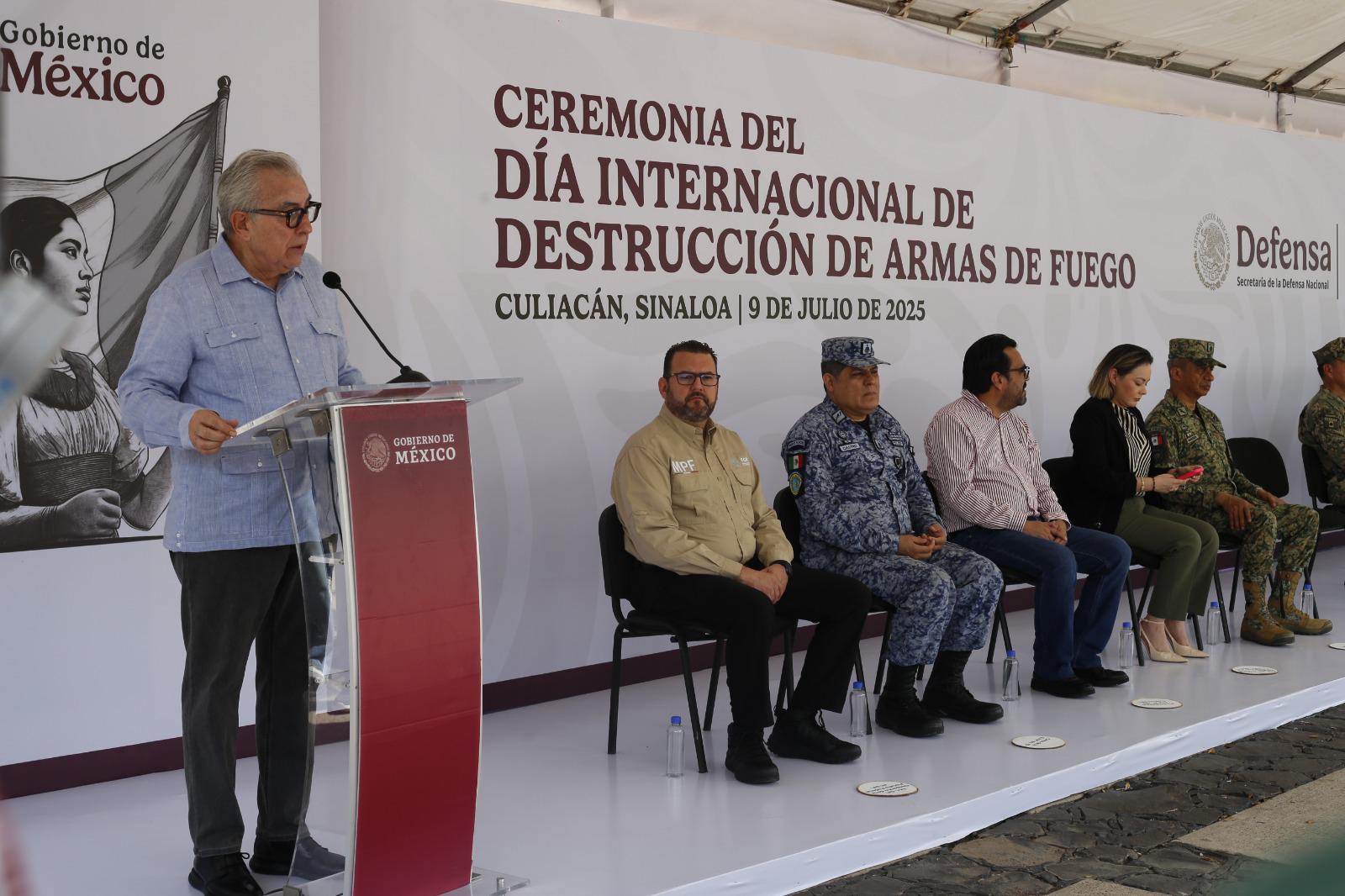 $!En Sinaloa conmemoran Día Internacional de la Destrucción de Armas de Fuego