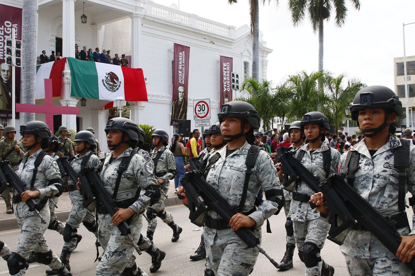 $!Realizan desfile militar en Culiacán por la Independencia de México