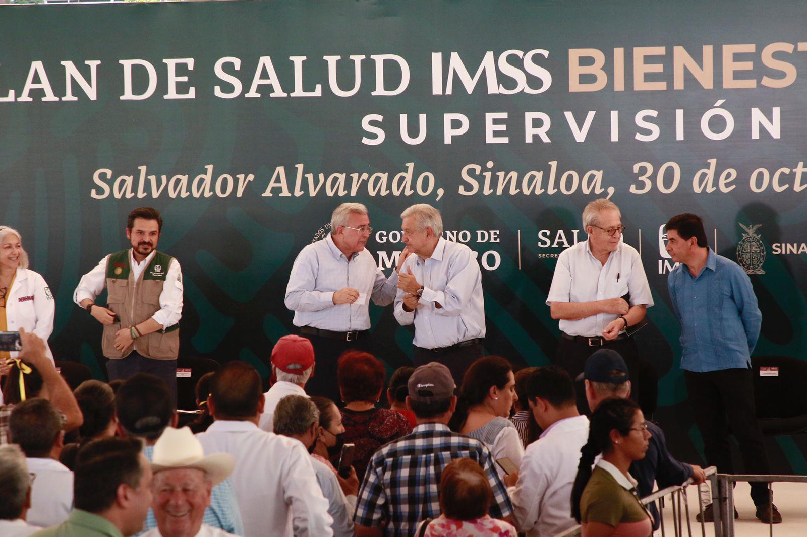 $!‘Yo soy chairo del Presidente’, admite Rocha Moya; aprovecha visita de AMLO y le recuerda músculo de Morena