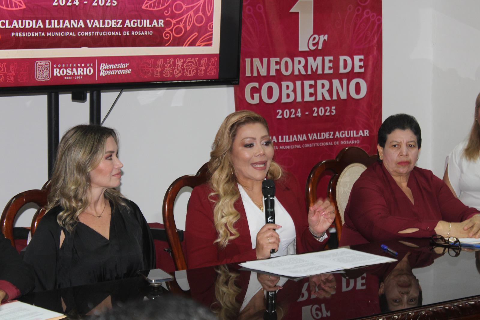 $!Alcaldesa de Rosario destaca inversión en obra pública de $98.3 millones en Informe de Gobierno