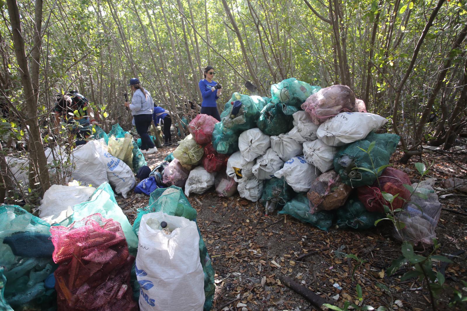 $!Limpian isla cubierta de basura en el canal de navegación, en Mazatlán