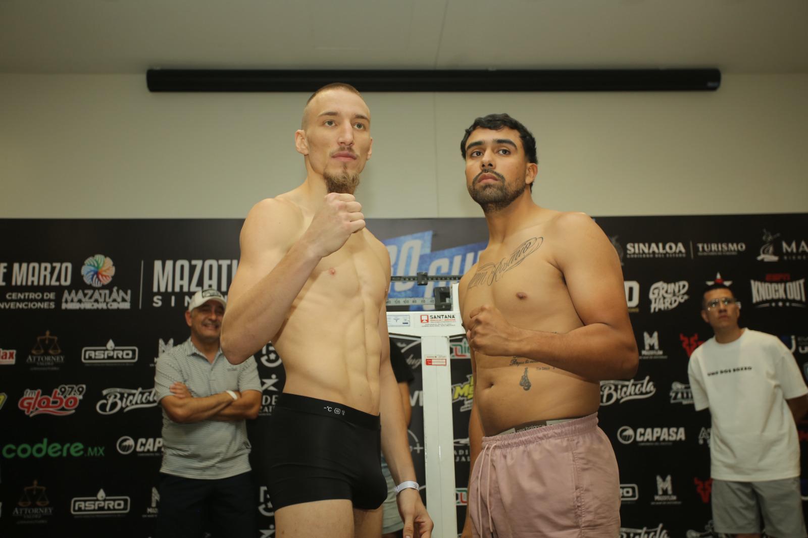 $!Cumplen pugilistas con el peso para velada de este viernes en Mazatlán