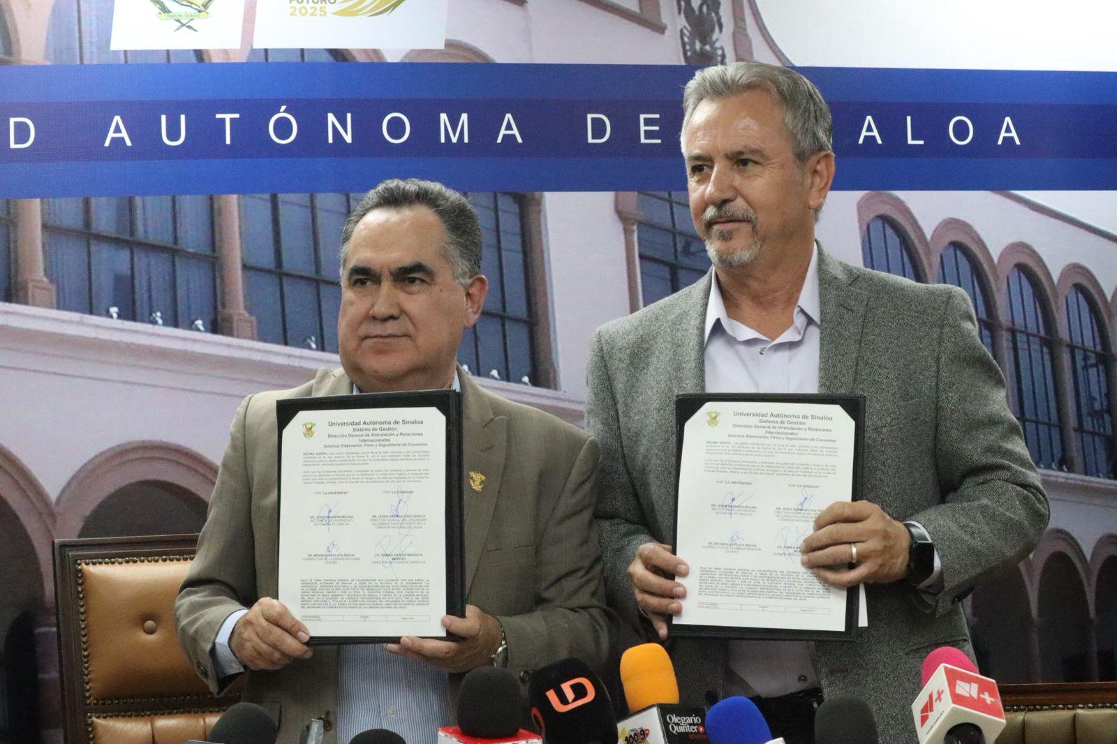 $!Conagua y UAS firman convenio para formar profesionales e impulsar proyectos hídricos