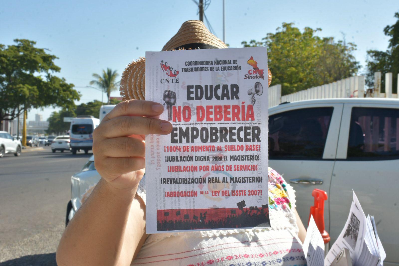 $!CNTE activa paro de 72 horas en Sinaloa; docentes exigen revertir reformas