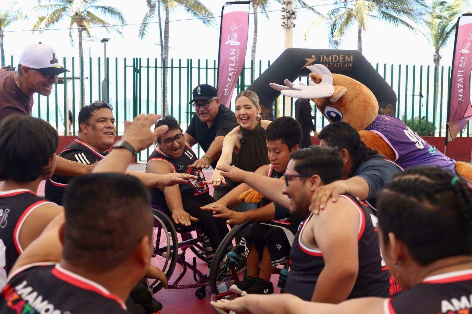 $!Inauguran en Mazatlán la Liga Estatal de Baloncesto sobre Silla de Ruedas