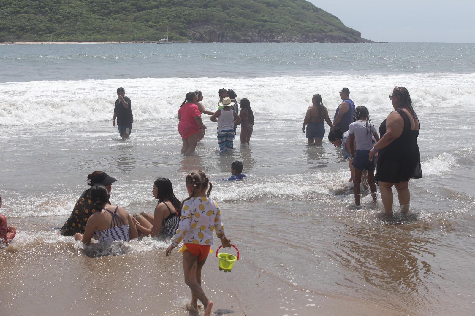 $!Playas de Mazatlán siguen abiertas pese a monitoreo por cocodrilo