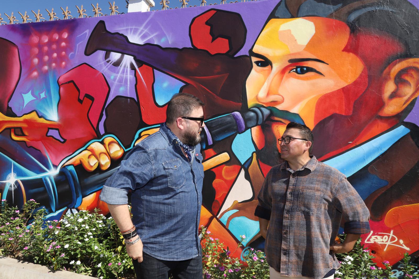 $!Realizan Tianguis e inauguración de mural en el callejón Cruz Lizárraga en El Recodo bajo fuerte dispositivo de seguridad