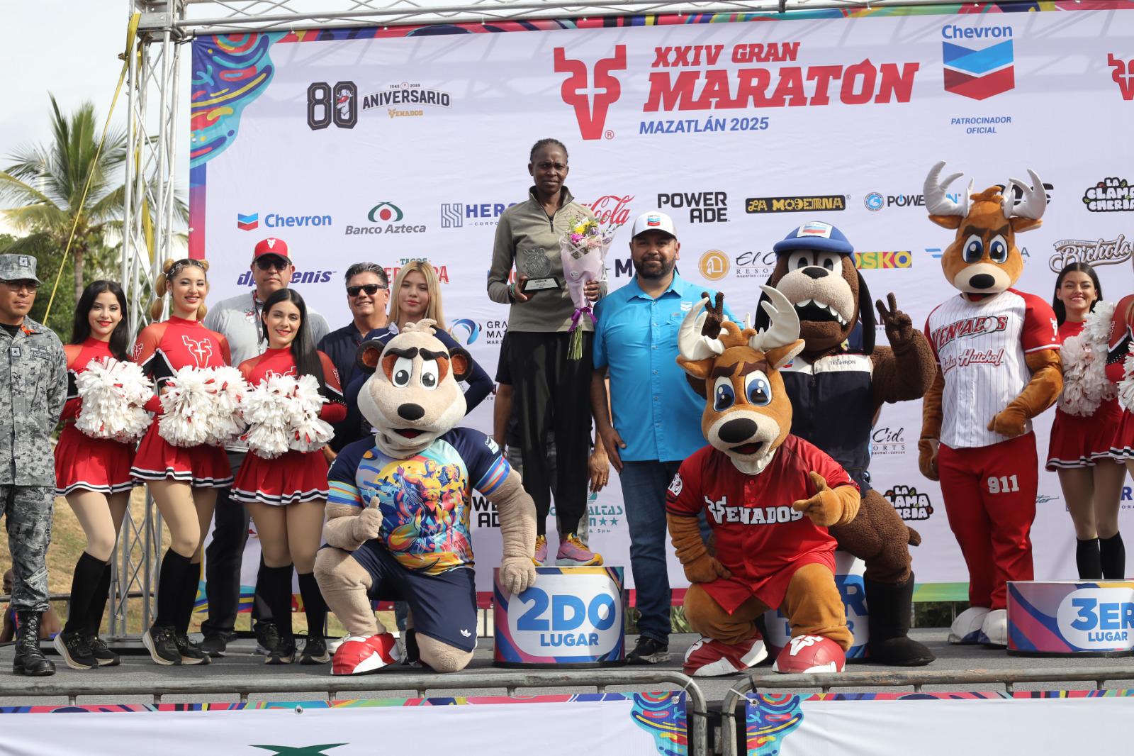 $!Alfred Kipserem Cherop y Mary José Solís reinan en los 42K del Gran Maratón Mazatlán