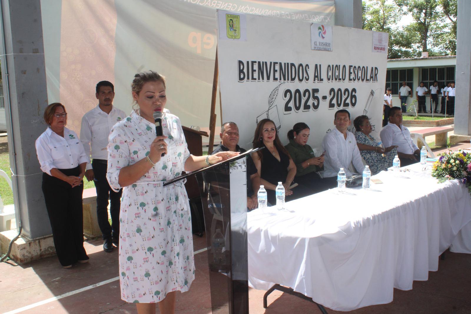 $!Afirma Alcaldesa que en Rosario hay condiciones para que planteles inicien el ciclo escolar