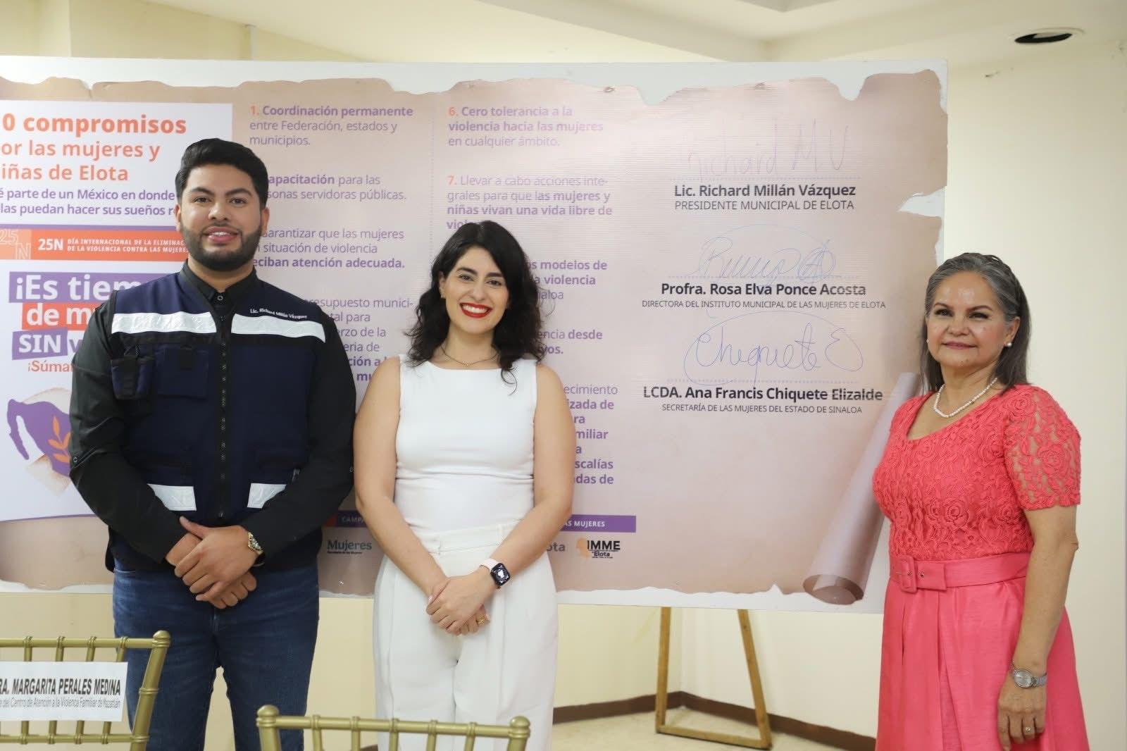 $!Firman en Elota 10 compromisos para erradicar la violencia contra mujeres y niñas
