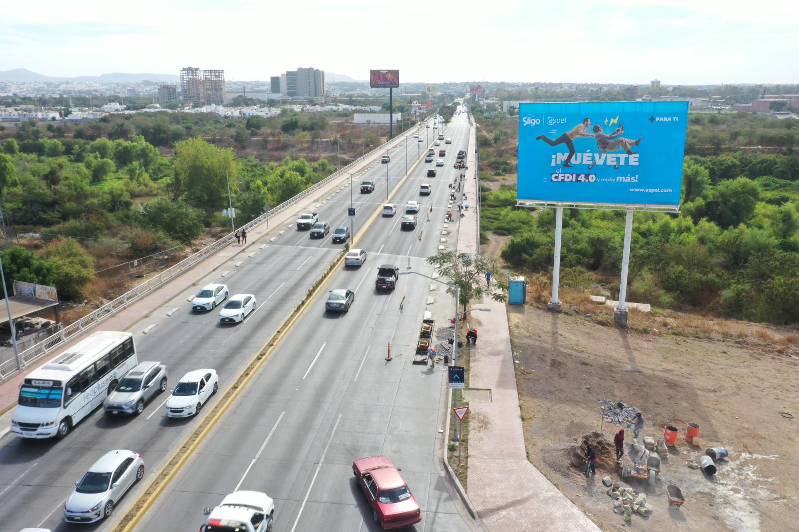 $!Avanza construcción de tramo de ciclovía en Culiacán