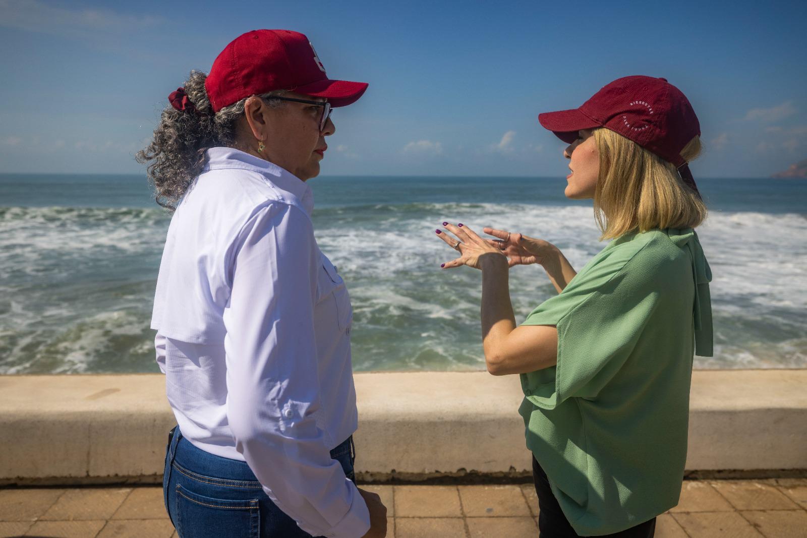 $!Se dará prioridad a rehabilitación del malecón de Mazatlán, señala Gobernadora de Sinaloa