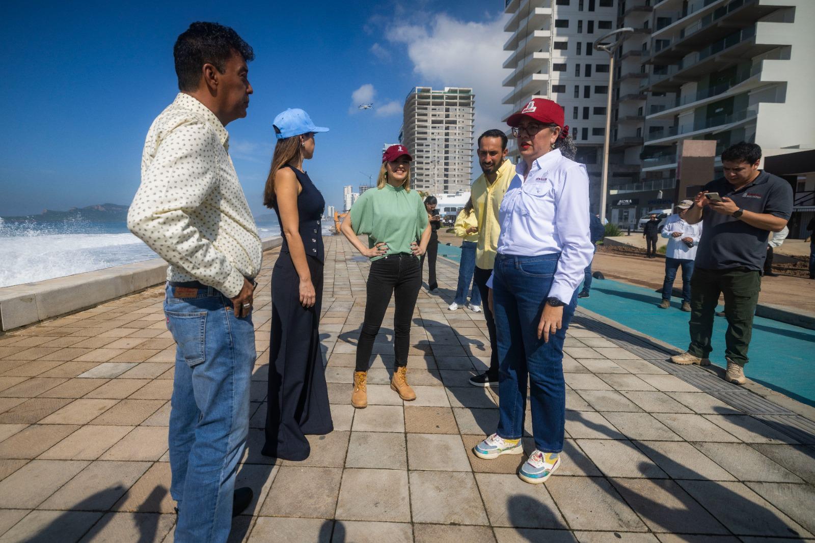 $!Se dará prioridad a rehabilitación del malecón de Mazatlán, señala Gobernadora de Sinaloa