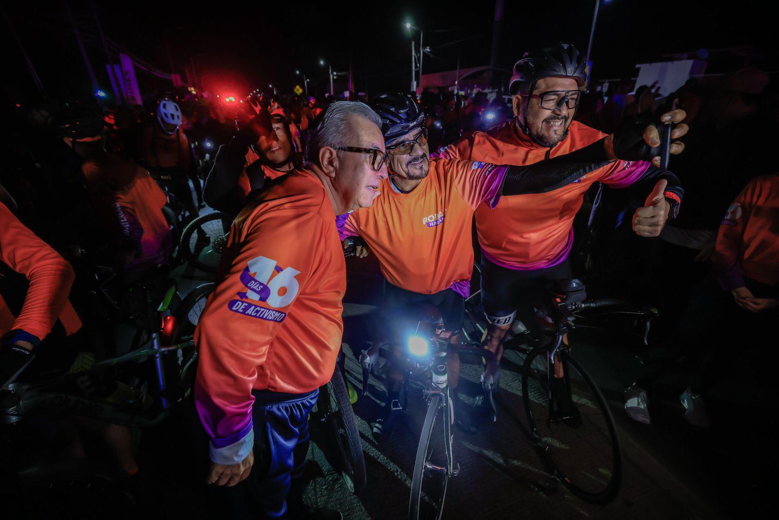 $!Rodada Naranja reúne a mil 300 ciclistas en arranque de los 16 Días de Activismo contra la Violencia de Género