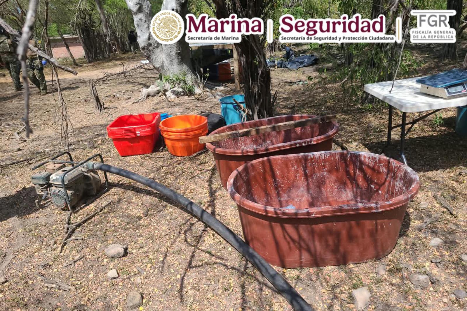 $!Inhabilitan instalación para producir metanfetamina en Culiacán; aseguran 100 kilos