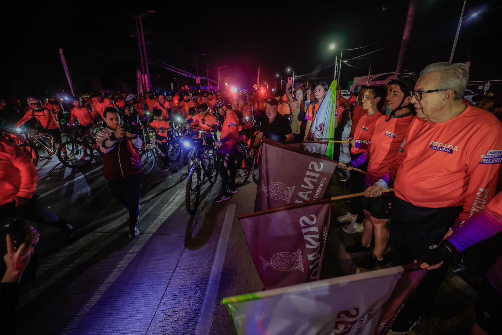 $!Rodada Naranja reúne a mil 300 ciclistas en arranque de los 16 Días de Activismo contra la Violencia de Género