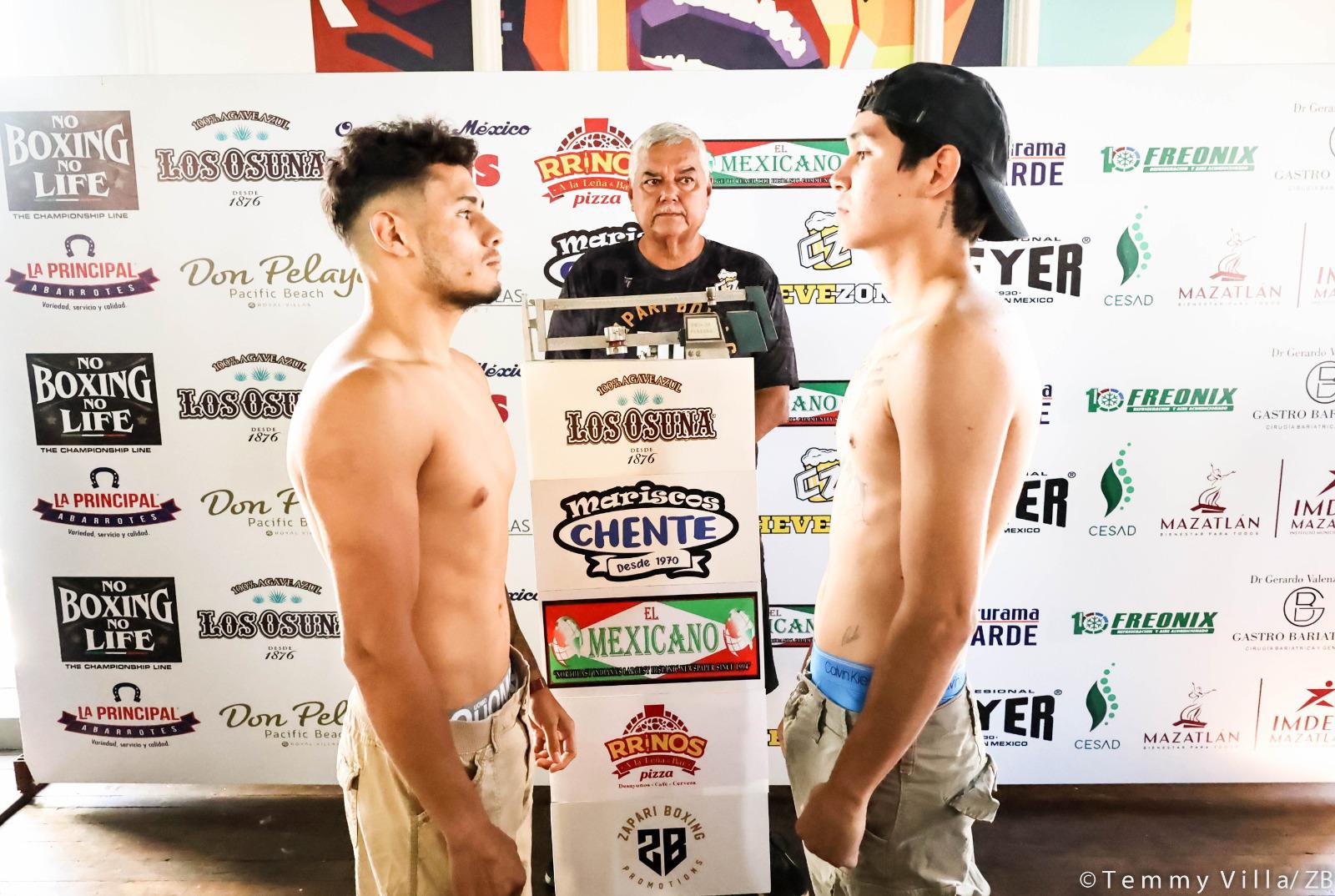 $!Pugilistas de ‘Casta de Campeón’ cumplen con pesaje en Mazatlán