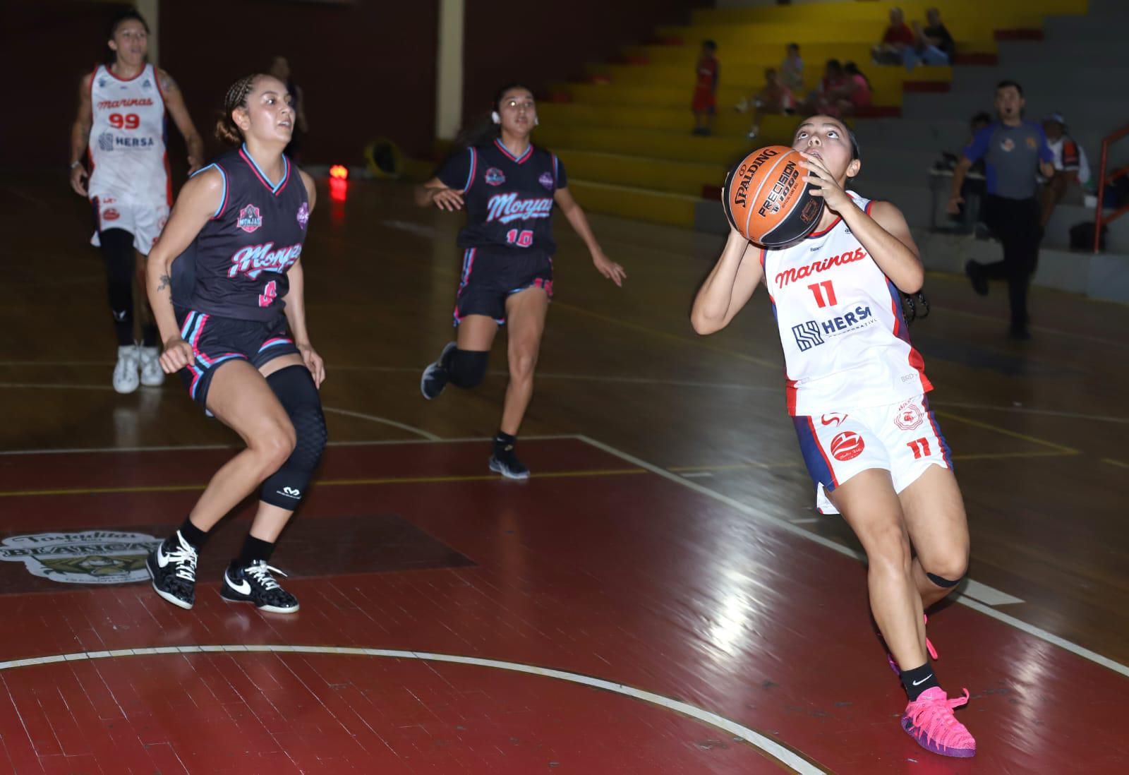 $!Marinas Basketball barre a Monjas de Guasave y liga su sexto triunfo en Cibapac