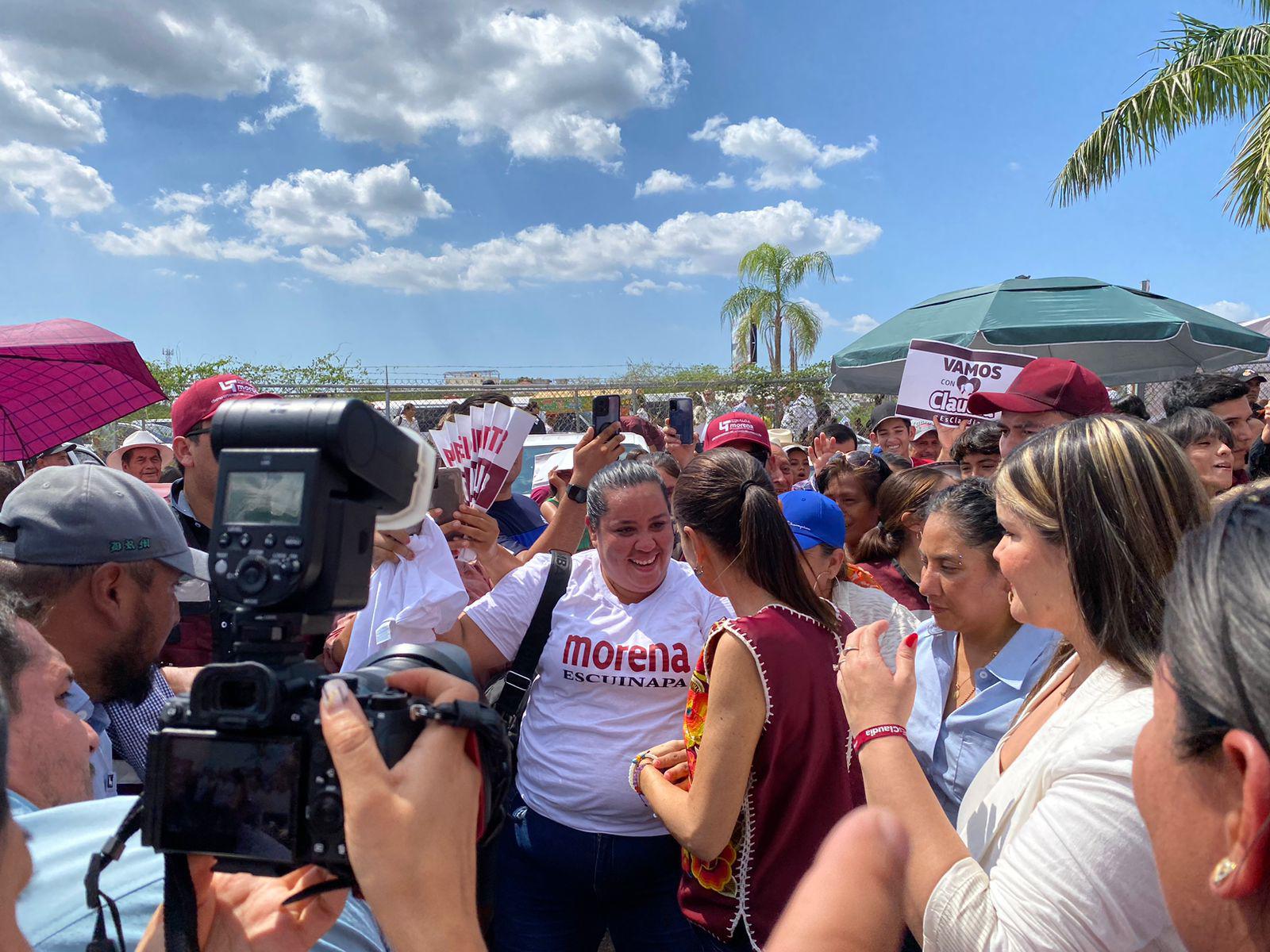$!Llega Claudia Sheinbaum junto a Rocha Moya a reunión en Culiacán