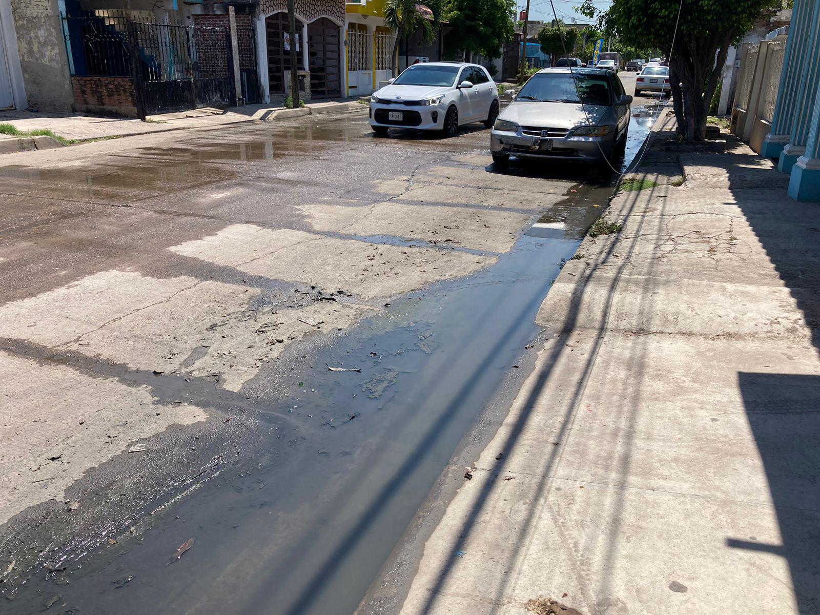 $!Brota drenaje y corre por calles de la 20 de Noviembre; No aguantan los fétidos olores