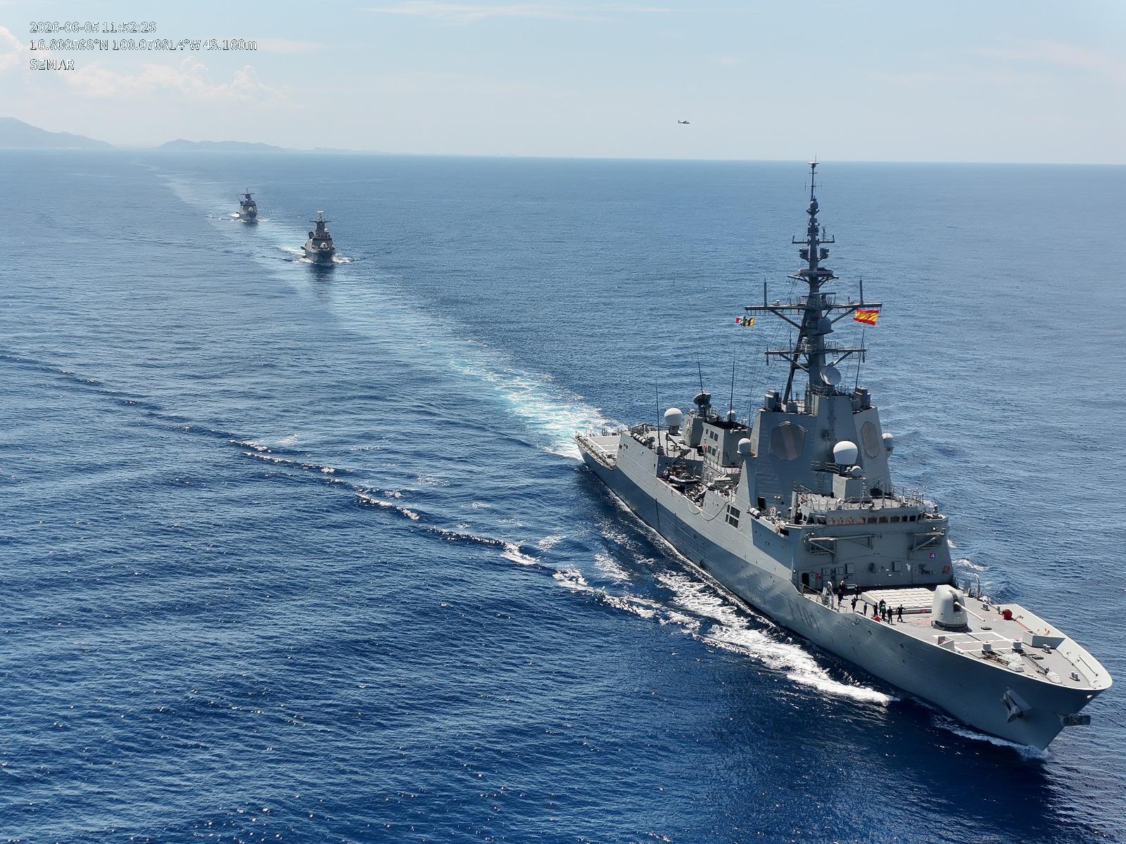 $!Realiza Armada de México ejercicios navales con la Armada Española en aguas del Pacífico mexicano