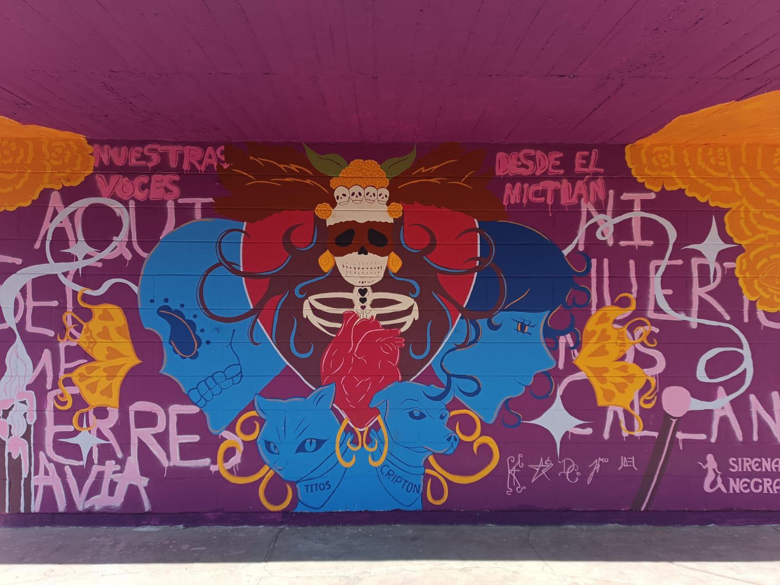 $!Engalana mural ‘Nuestras Voces desde el Mictlán’ el panteón Jardín de Mazatlán