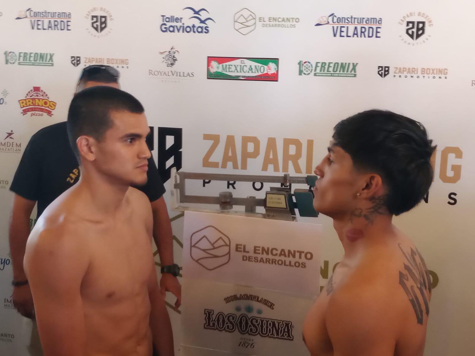 $!Pugilistas de ‘Sangre Nueva 4’ baten la báscula para su pelea en Mazatlán