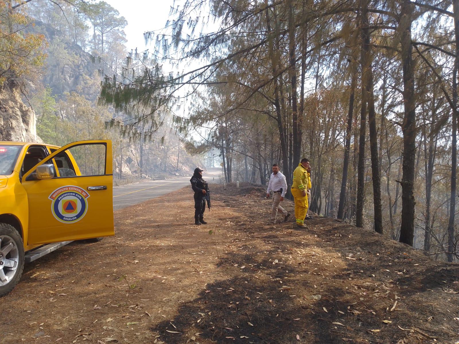 $!Escuinapa apoya en el incendio forestal en Loberas, Concordia