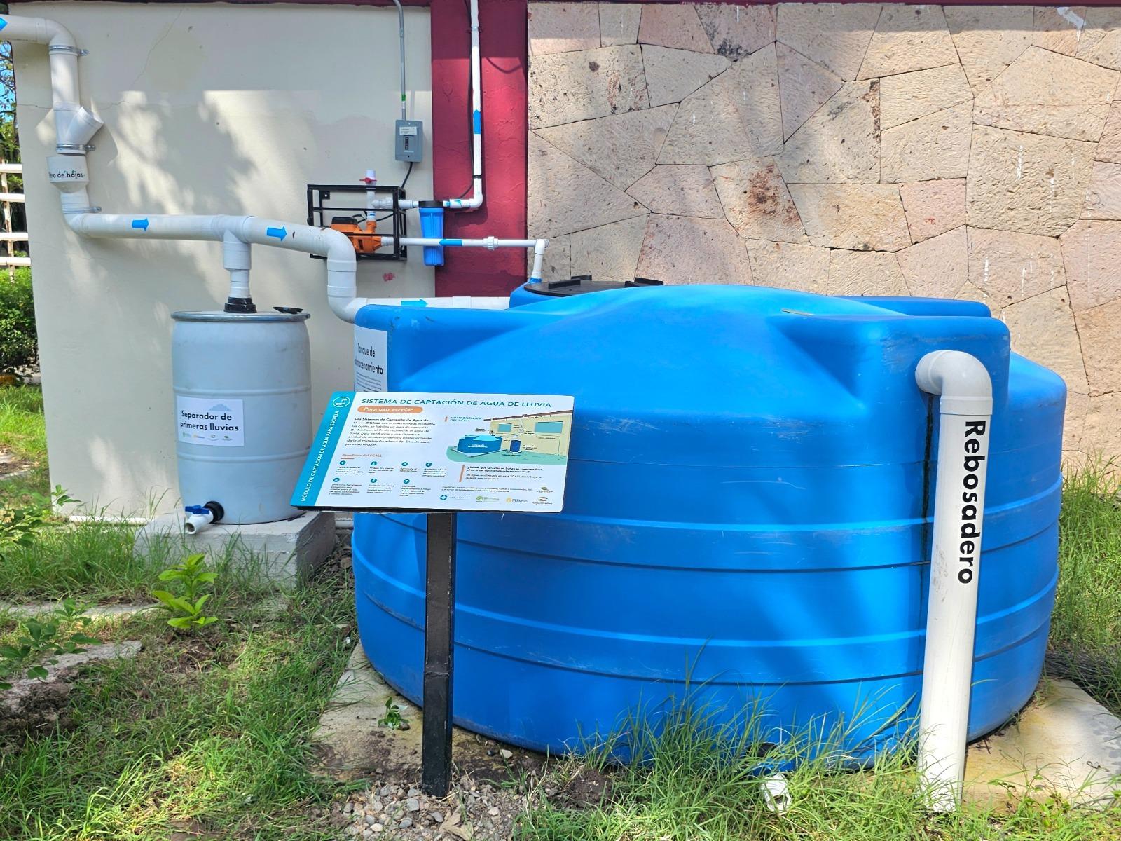 $!Inaugura Conselva sistema de captación de agua de lluvia en preparatoria de Mazatlán