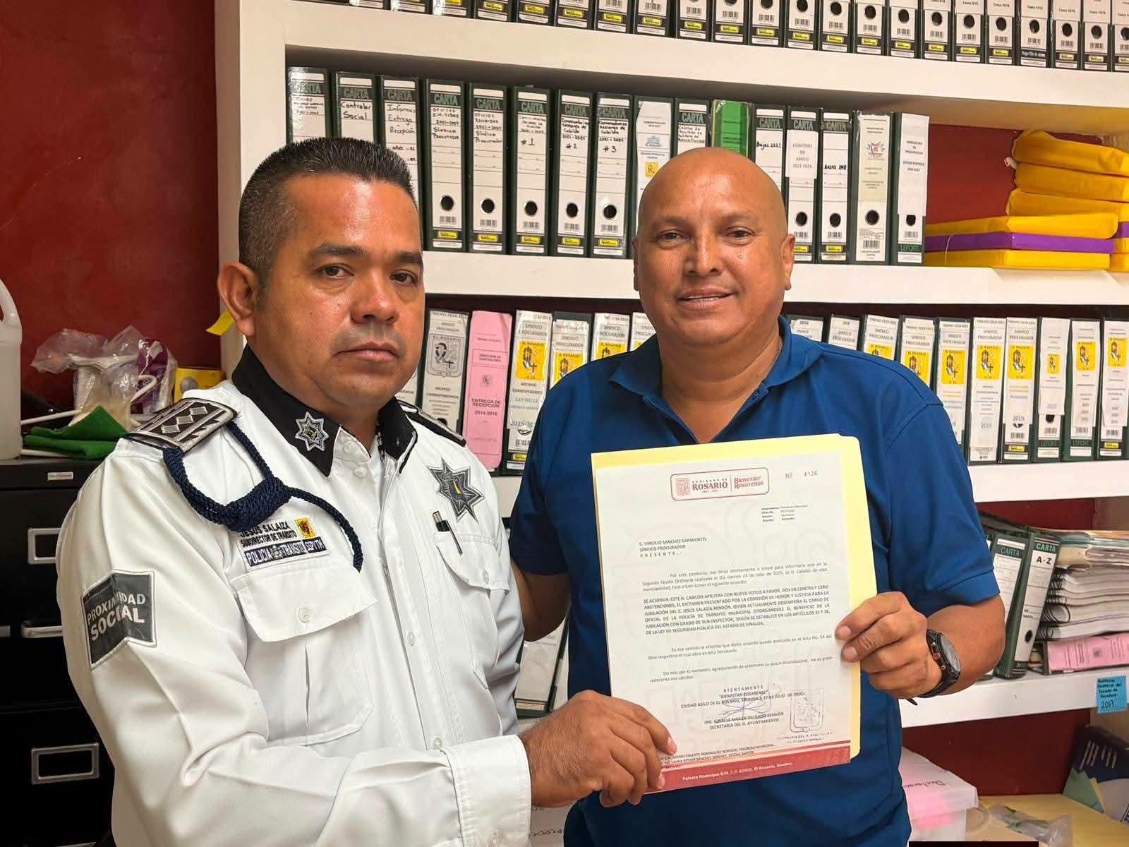 $!Rosario renueva la Subdirección de Tránsito; Efraín García sustituye a Jesús Salaiza tras su jubilación