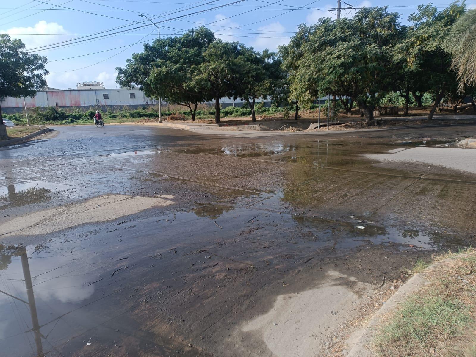 $!Aguas negras afectan desde hace meses cruce de Las Torres y Santa Rosa, en Mazatlán