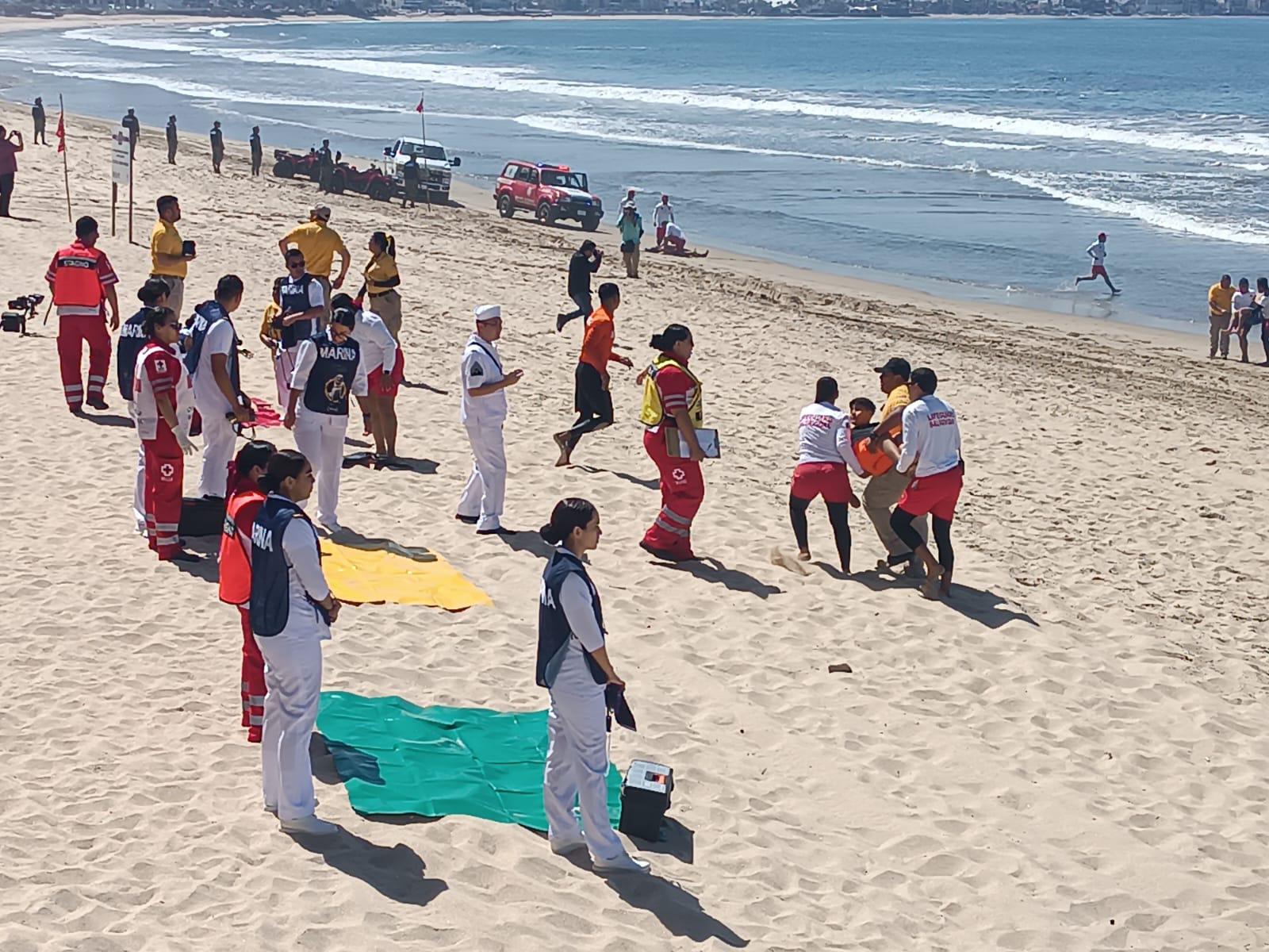 $!Simulacro en Mazatlán evalúa respuesta ante emergencias acuáticas previo a Semana Santa