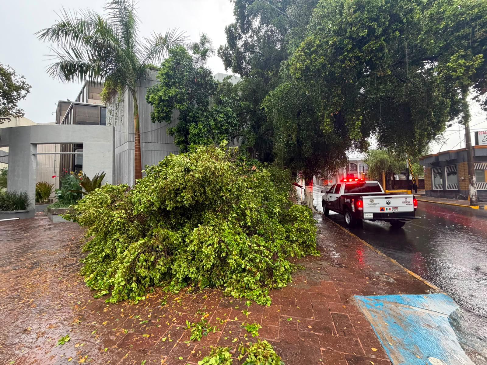 $!Reportan saldo blanco tras lluvias en Culiacán; Protección Civil atiende incidentes menores
