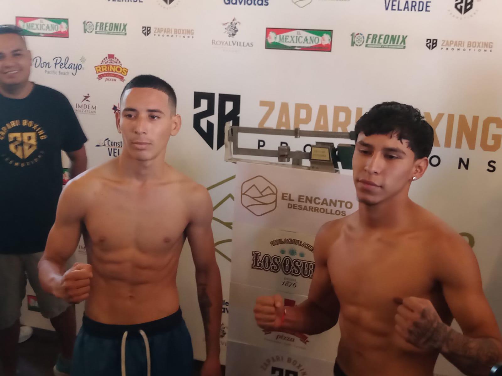 $!Pugilistas de ‘Sangre Nueva 4’ baten la báscula para su pelea en Mazatlán