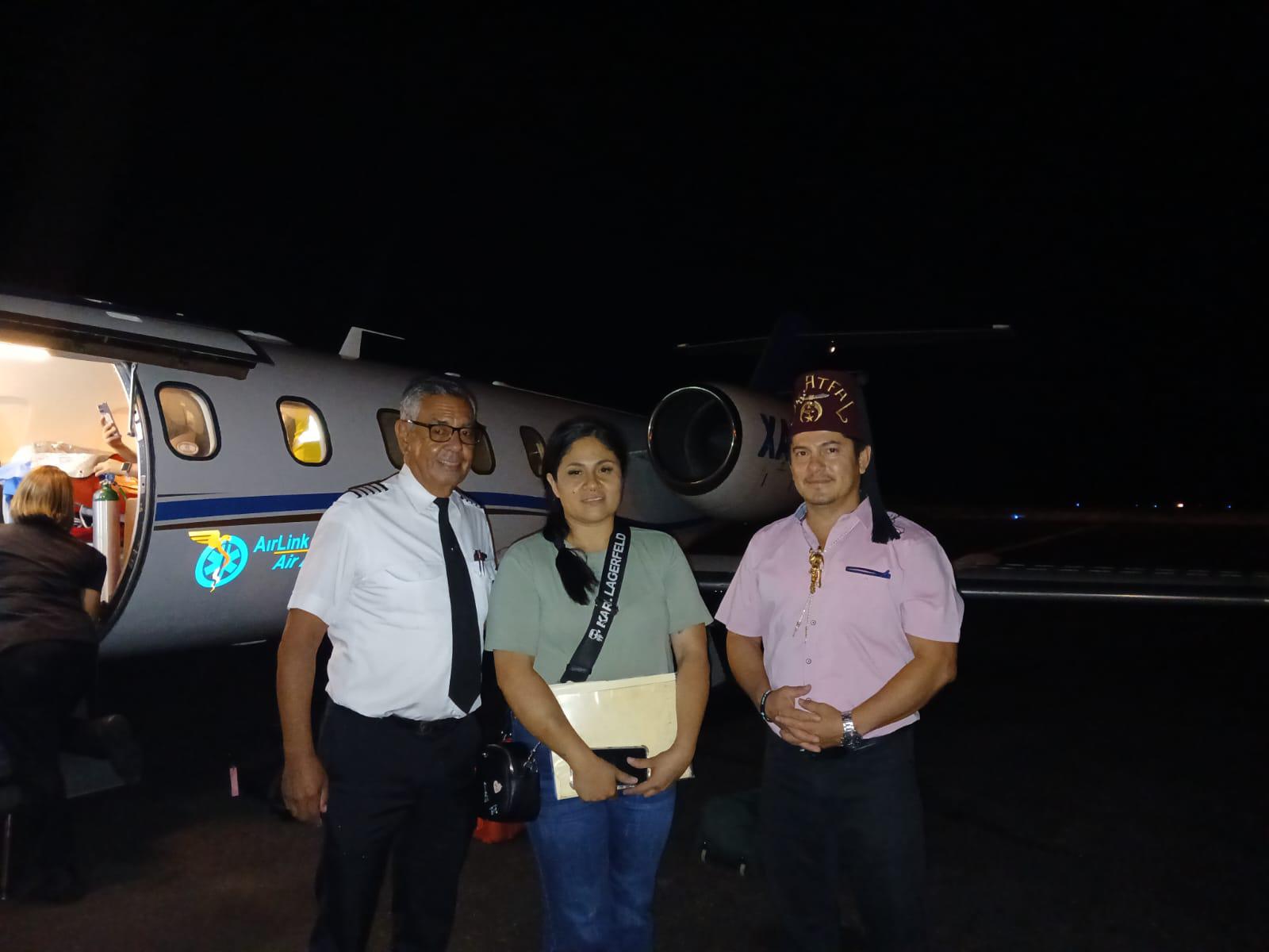 $!Club Shriners apoya con traslado a joven quemado en pizzería, en Mazatlán