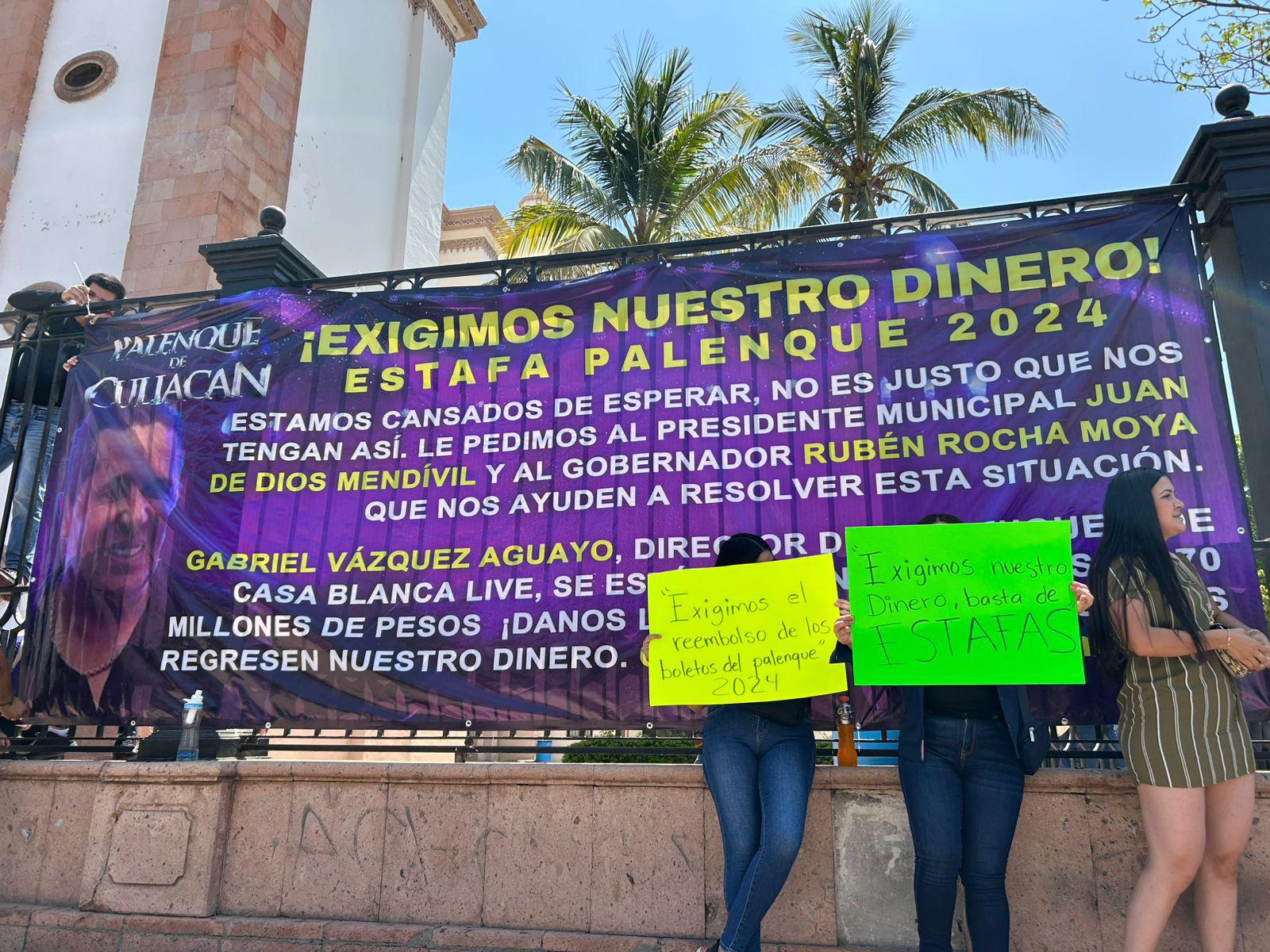 $!Protestan para exigir reembolso de boletos del Palenque Culiacán 2024
