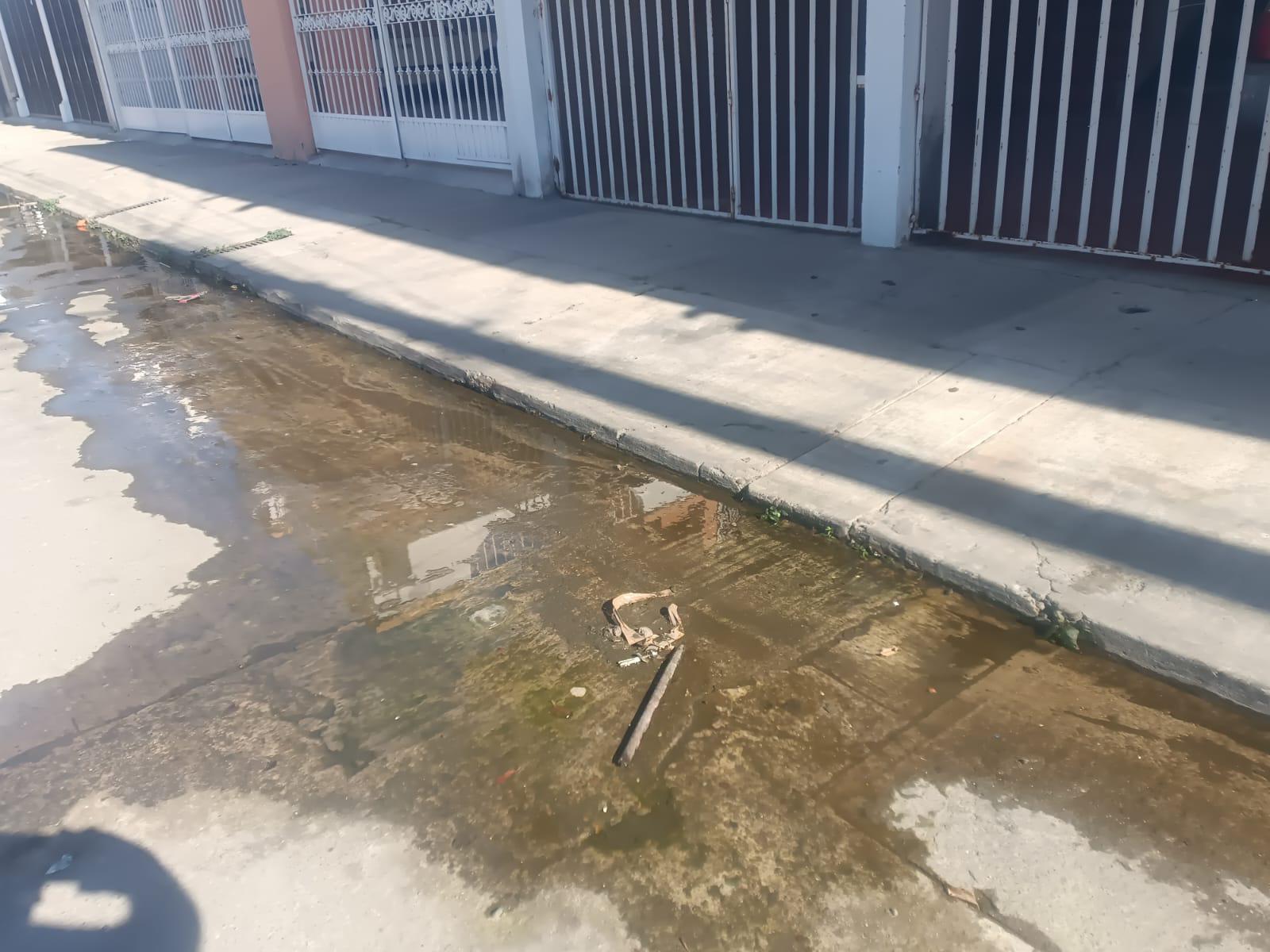 $!Persiste contaminación por fugas de aguas negras en la Calle Río Amazonas, en Campo Bello