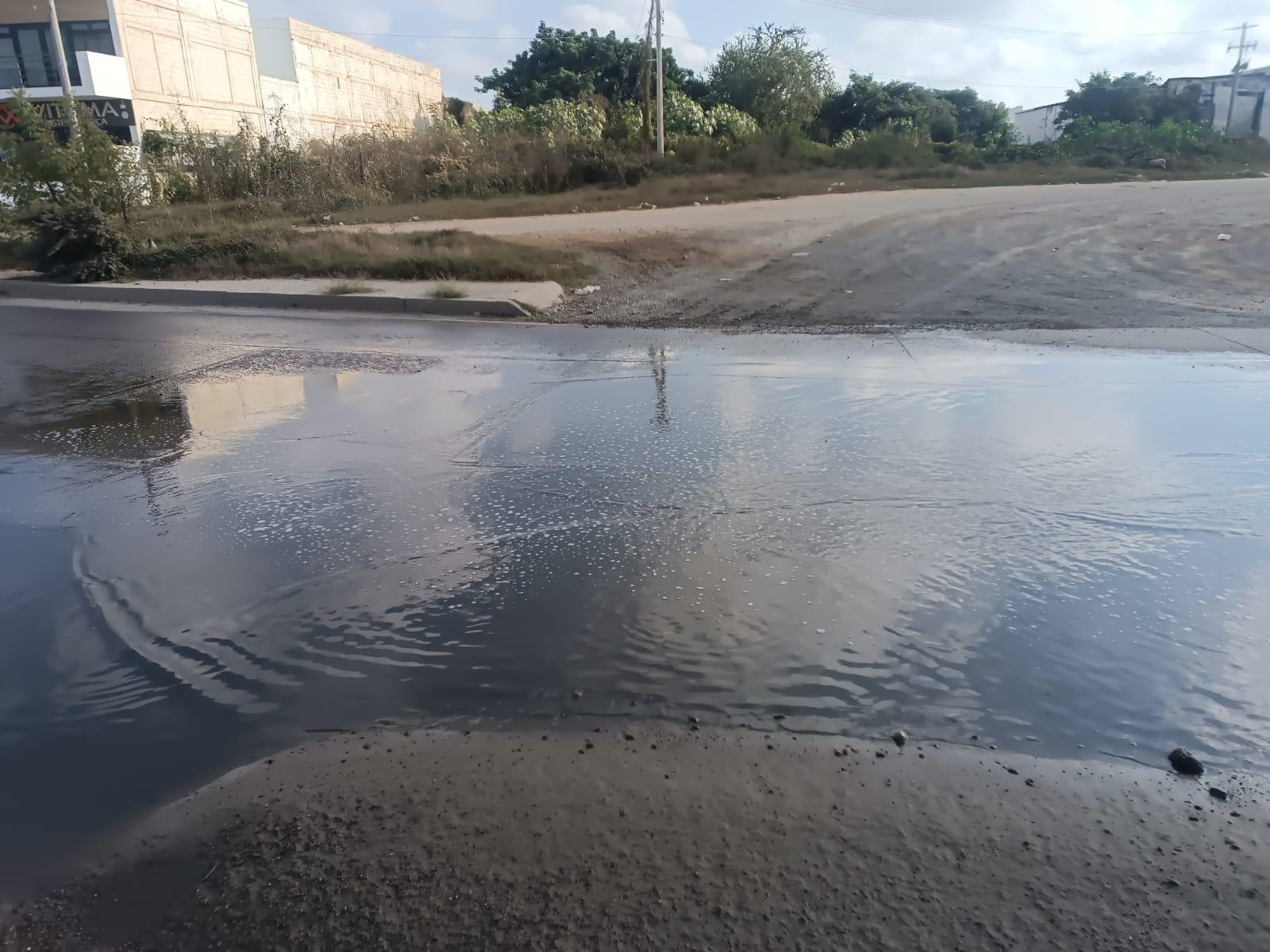 $!Aguas negras afectan desde hace meses cruce de Las Torres y Santa Rosa, en Mazatlán
