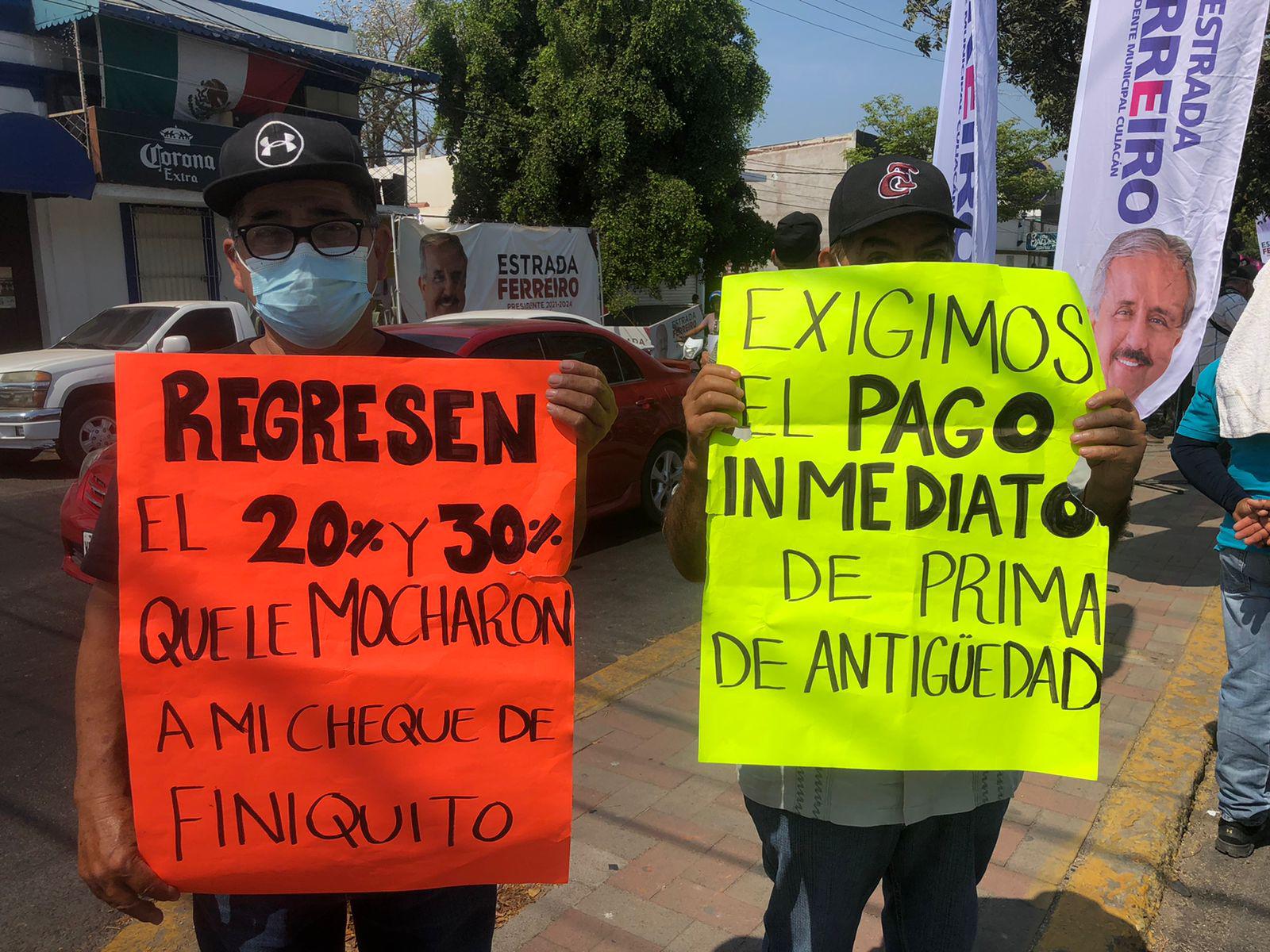 $!Policías jubilados vuelven a manifestarse; acusan a Estrada Ferreiro de operar en su contra